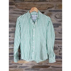 Frank & Eileen Finbar Green Striped Button Up Small